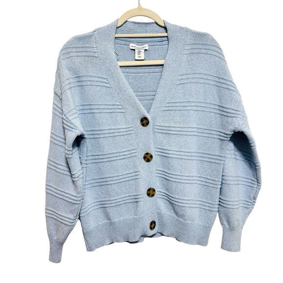 Cupcakes And Cashmere V-Neck Button Cardigan Sweater Light Blue Women’s Sz M - Picture 4 of 9